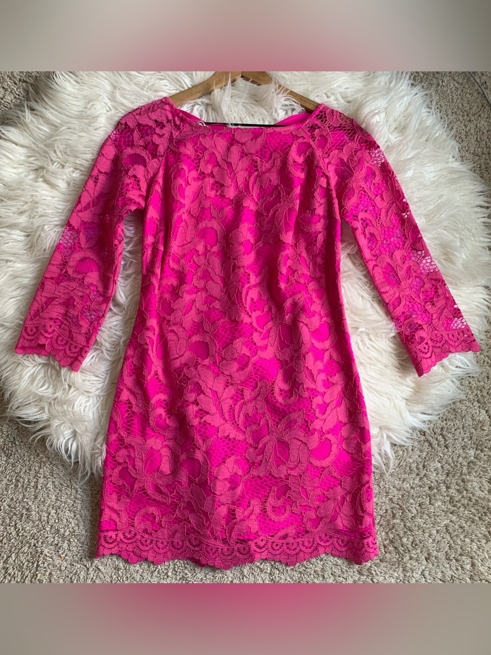 Lilly Pulitzer Aaliyah Lace Dress In Magenta Pink Size 2